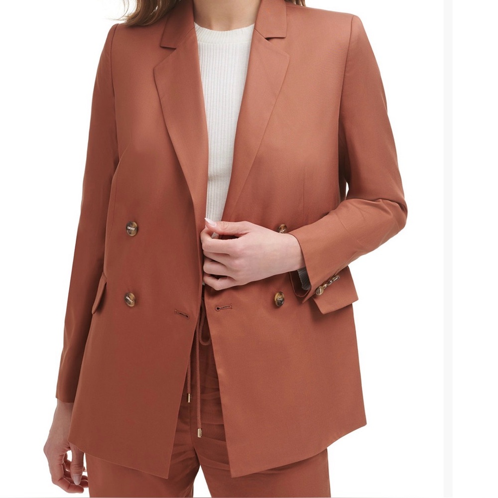 DKNY Women's Rust Double-Breasted Blazer